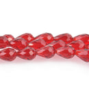 12mm Teardrop Briolette Crystal RUBY RED . full strand  bgl0026