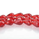 12mm Teardrop Briolette Crystal RUBY RED . full strand  bgl0026