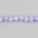 12mm White with Purple Swirl Marble Glass Beads . 30 beads  bgl0480