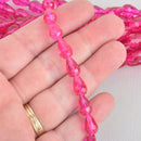 12mm Teardrop Briolette Crystal HOT PINK x29 beads bgl0500