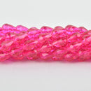 12mm Teardrop Briolette Crystal HOT PINK x29 beads bgl0500