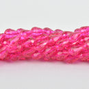 12mm Teardrop Briolette Crystal HOT PINK x29 beads bgl0500