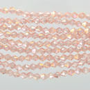 6mm Pale ROSE PINK AB Faceted Bicone Crystal Glass Beads about 50 beads bgl0504
