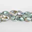 6 Crystal NORTHERN LIGHTS AB Coated Teardrop Beads, Sculpted Detail  bgl0561