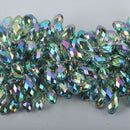 10 Crystal NORTHERN LIGHTS AB Teardrop Briolette Beads, faceted . top drilled . 20x10mm  bgl0574