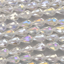 12mm Teardrop Briolette Crystal CLEAR AB . full strand  12x8mm  bgl0582