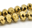 10mm GOLD PLATED Crystal Glass Faceted Rondelle Beads 16 pieces bgl1050