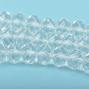 8mm CLEAR CRYSTAL Faceted Glass Crystal Rondelle Beads 24 pieces bgl1052