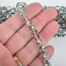 8mm Crystal Rondelle Beads, NORTHERN LIGHTS, Faceted Glass Beads, Precision Cut, full strand,  bgl1320