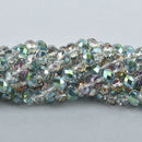 8mm Crystal Rondelle Beads, NORTHERN LIGHTS, Faceted Glass Beads, Precision Cut, full strand,  bgl1320