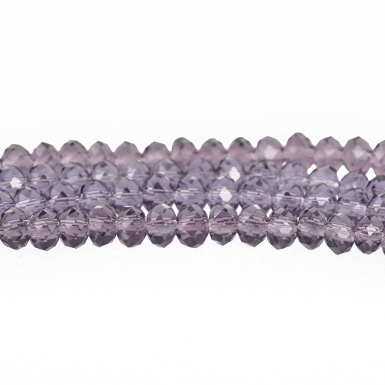 4mm AMETHYST PURPLE Faceted Glass Crystal Rondelle Beads, about 100 beads, bgl1375