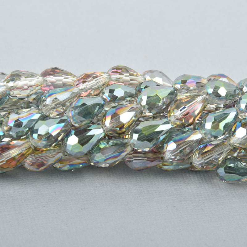 12mm Teardrop Briolette Crystal NORTHERN LIGHTS AB full strand, 21 beads, bgl1577