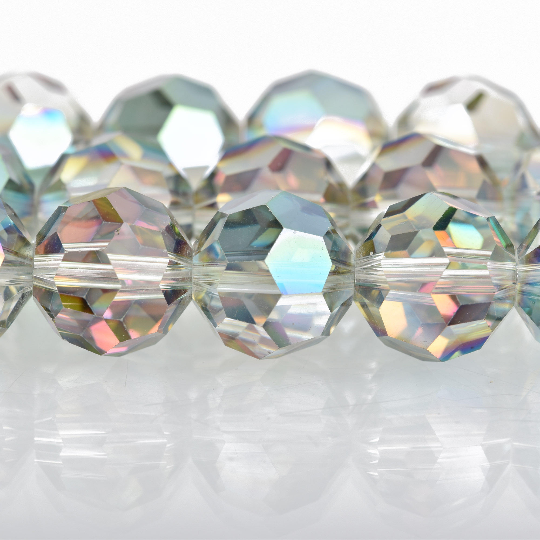 6mm NORTHERN LIGHTS Round Faceted Crystal Glass Beads, 1 strand, about