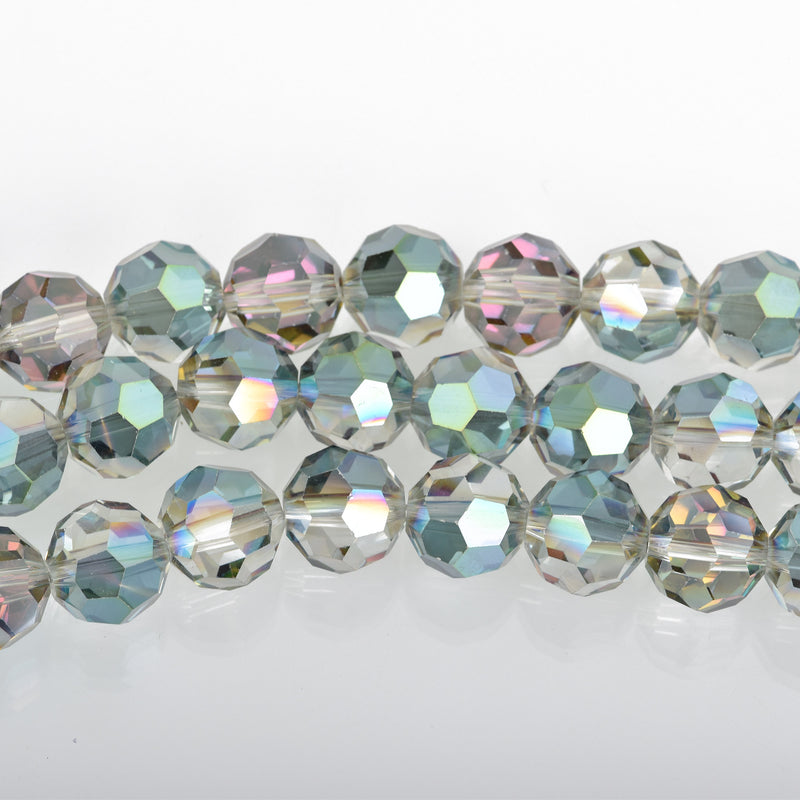 12mm NORTHERN LIGHTS Round Faceted Crystal Glass Beads, 1 strand, about 23 beads, bgl1619