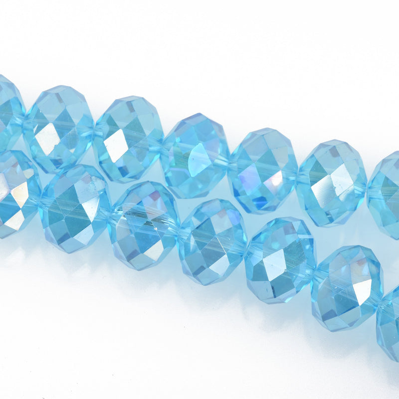 16mm Large BLUE AB Crystal Beads, Transparent Glass, strand, 25 beads, bgl1623