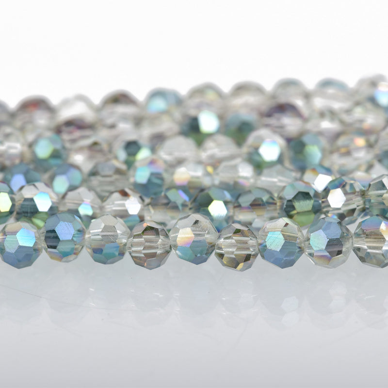 4mm NORTHERN LIGHTS Round Faceted Crystal Glass Beads, 1 strand, about 78 beads, bgl1624