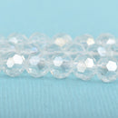 6mm Round Crystal Beads, Faceted CLEAR AB Transparent Glass, Crystal Beads, 48 beads, bgl1627
