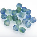 10mm Matte BLUE GREEN Glass Beads Round x10 beads bgl1649
