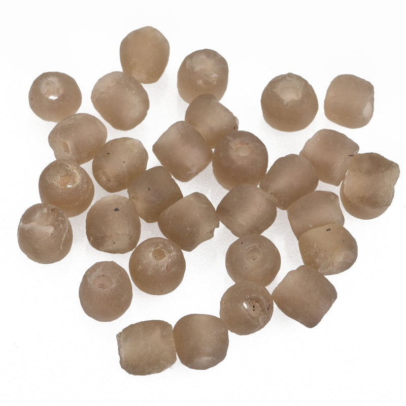 10mm Matte MUSHROOM BROWN TAUPE Glass Beads Round x10 beads bgl1651