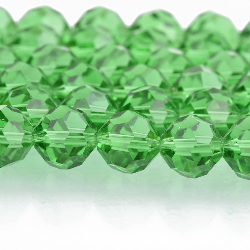 12mm EMERALD GREEN Round Faceted Crystal Glass Beads, 40 beads, bgl1658