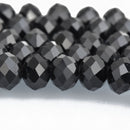 12mm BLACK CRYSTAL Rondelle Beads Faceted Glass 35 bgl1660