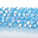 6mm Helix Crystal Beads Faceted TURQUOISE BLUE AB Transparent Glass x100 bgl1667