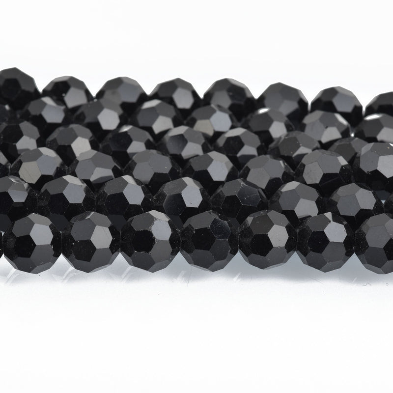 12mm BLACK Round Faceted Crystal Glass Beads, 40 beads, bgl1671