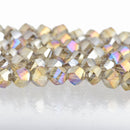 6mm Helix Crystal Beads Faceted SMOKY TOPAZ AB Transparent x100 bgl1673