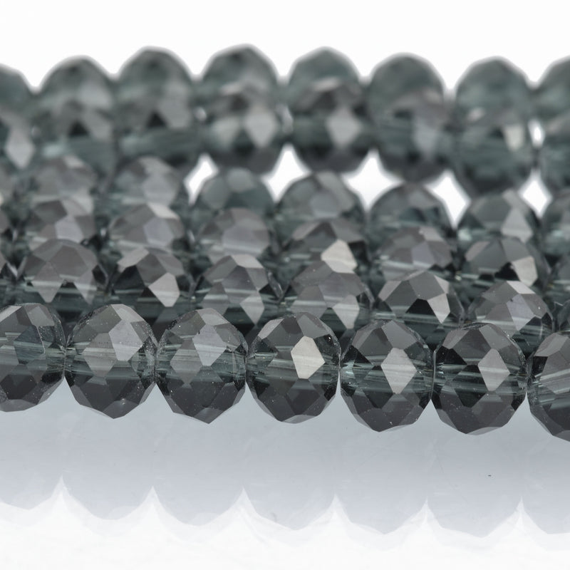 8mm MONTANA BLUE GRAY Crystal Rondelle Beads 72 beads bgl1674