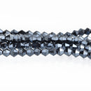 3mm BLACK HEMATITE Bicone Glass Crystal Beads Transparent Faceted x100 bgl1676
