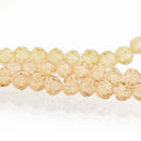 3mm CHAMPAGNE Light Topaz ROUND Glass Crystal Beads Transparent Faceted 100 beads, bgl1677