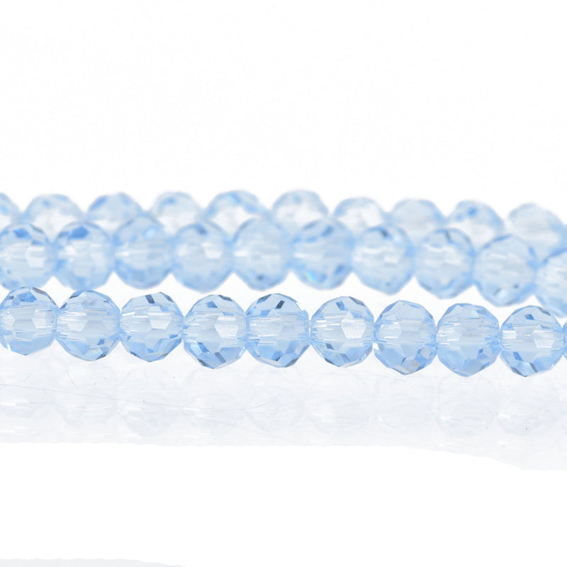 3mm LIGHT BLUE ROUND Glass Crystal Beads Transparent Faceted 100 beads bgl1678