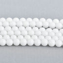 6mm White Round Porcelain Beads smooth glass 63 beads bgl1683