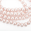 6mm BLUSH PINK Round Glass Pearl Beads x135 beads bgl1693