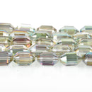 16mm NORTHERN LIGHTS Bicone Cylinder Crystal Glass Beads 15 beads, bgl1695