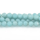 8mm MATTE BLUE Glass Crystal Round Beads, Opaque Faceted Beads, 34 beads, bgl1697