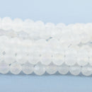8mm MATTE WHITE AB Glass Crystal Round Beads, Opaque Faceted Beads, 34 beads, bgl1701