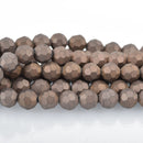 8mm MATTE BRONZE Glass Crystal Round Beads, Opaque Faceted 34 beads, bgl1705