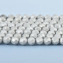 8mm MATTE GRAY SILVER Glass Crystal Round Beads, Opaque Faceted Beads, 34 beads, bgl1706