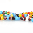 8mm MULTICOLOR Glass Rondelle African Trade Beads Recycled Glass x25 beads bgl1709