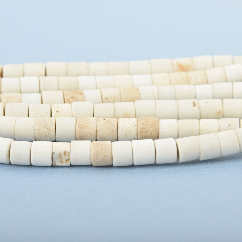 8mm WHITE Glass Rondelle African Trade Beads Recycled Glass x25 beads bgl1710