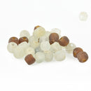 10mm Matte BROWN and WHITE Glass Beads Round x20 beads bgl1716