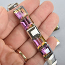 12mm SILVER VITRAIL Square Crystal Glass Beads x15 beads bgl1752