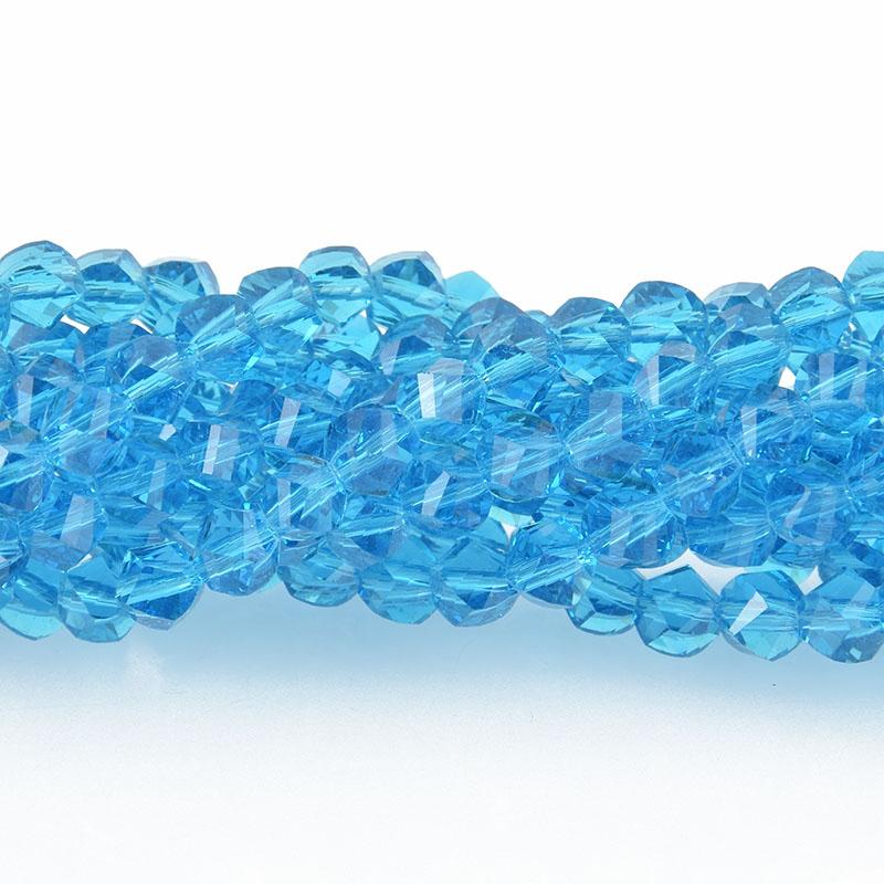 6mm Helix Crystal Beads Faceted BLUE ZIRCON Transparent Glass Crystal x100 bgl1796