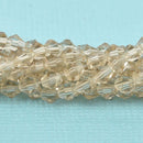 3mm CHAMPAGNE Bicone Glass Crystal Beads, Transparent Faceted Beads, about 100 beads, bgl1797