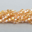 6mm Champagne AB Faceted Bicone Beads, Crystal Glass Beads, about 49 beads, bgl1798