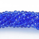 6mm Rondelle Crystal Beads, Faceted SAPPHIRE BLUE Glass Crystal Beads, 100 beads, bgl1799