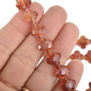 12mm TERRA COTTA Beads QUATREFOIL Crystal Glass faceted x20 beads bgl1803