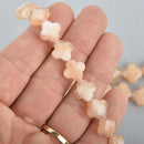 12mm BLUSH CHAMPAGNE QUATREFOIL Crystal Glass Beads faceted x20 beads bgl1805