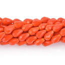 12mm Orange Teardrop Crystal Beads, Faceted Opaque Glass 21 beads bgl1808